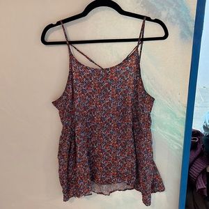 Babydoll flower print tank top